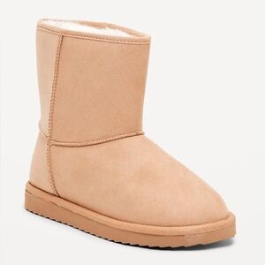 NWT - Old Navy Toddler’s Tan Faux Suede Faux Fur Lined Boots, Size - 8